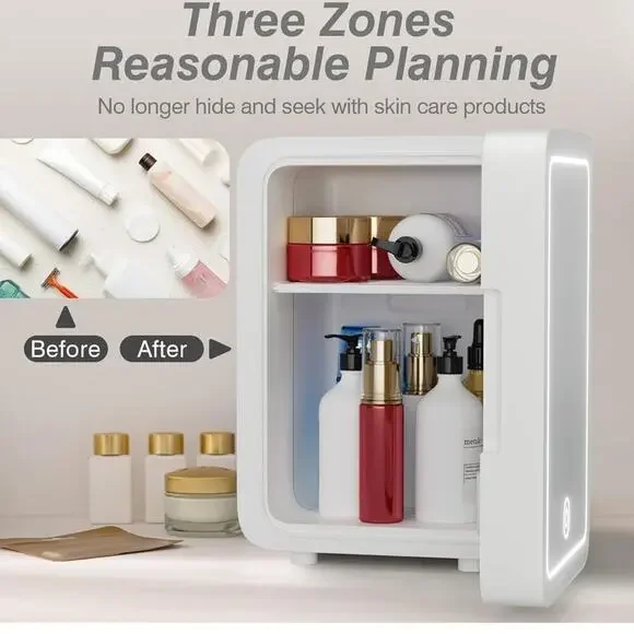 Skincare Mini Fridge Dimming LED Mirror (4 Liter6 Can)
Cooler Warmer Makeup Food - Picture 2 of 7